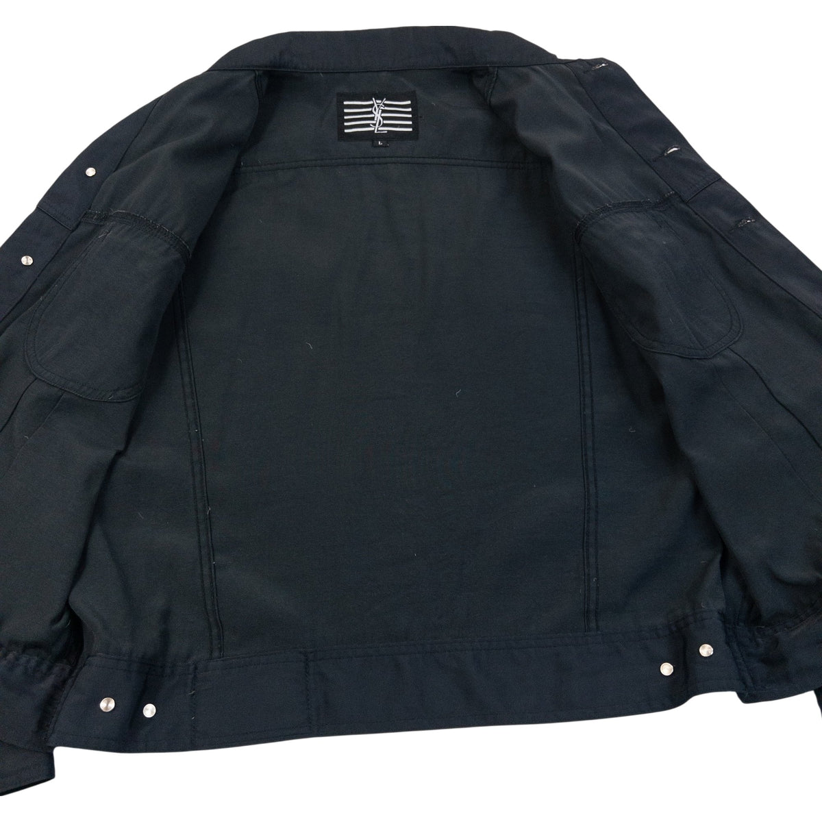 Vintage 90s YSL Yves Saint Laurent Trucker Jacket in black, photo 4