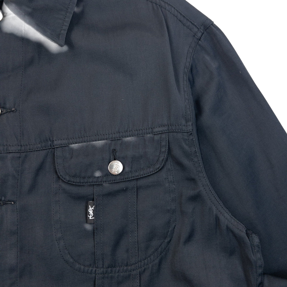 Vintage 90s YSL Yves Saint Laurent Trucker Jacket in black, photo 7