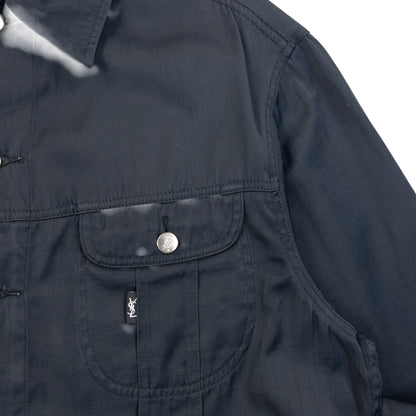 Vintage 90s YSL Yves Saint Laurent Trucker Jacket in black, photo 7