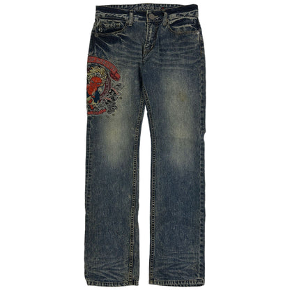 Vintage Monster Embroidered Japanese Denim Jeans Size W30