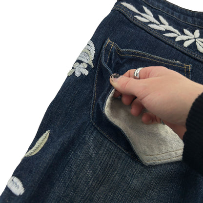 Vintage Embroidered Floral Trousers Size W29