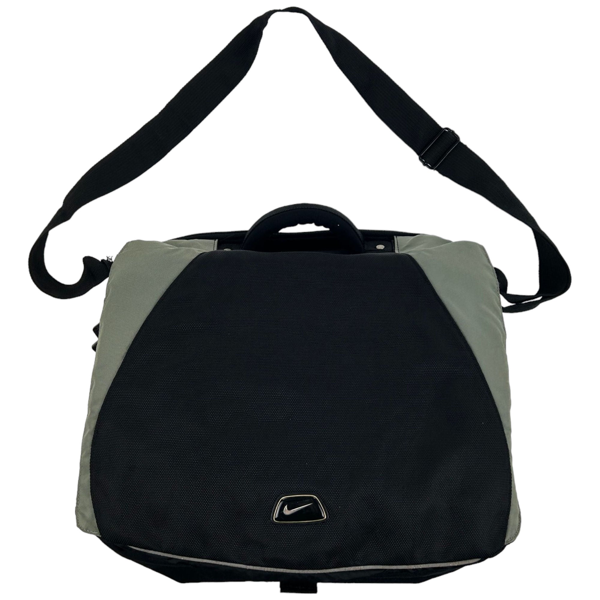 Vintage Nike Black Messenger Multi Pocket Cross Body Bag Nylon 00s  