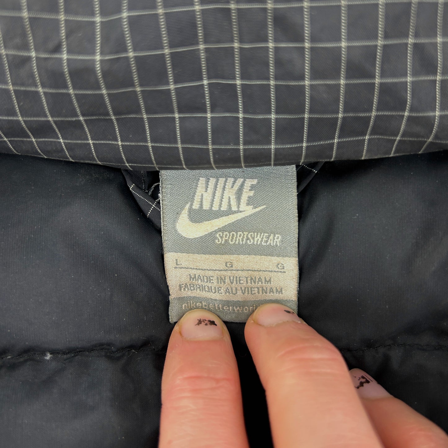 Vintage Nike Grid Padded Jacket Woman's Size L