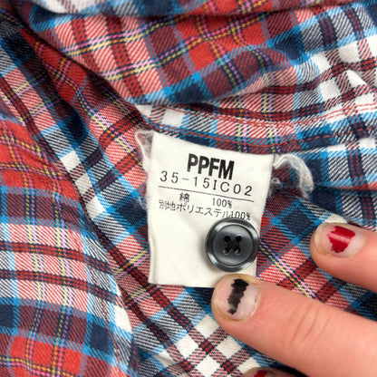 Vintage PPFM Plaid Zip-Up Shirt Size M
