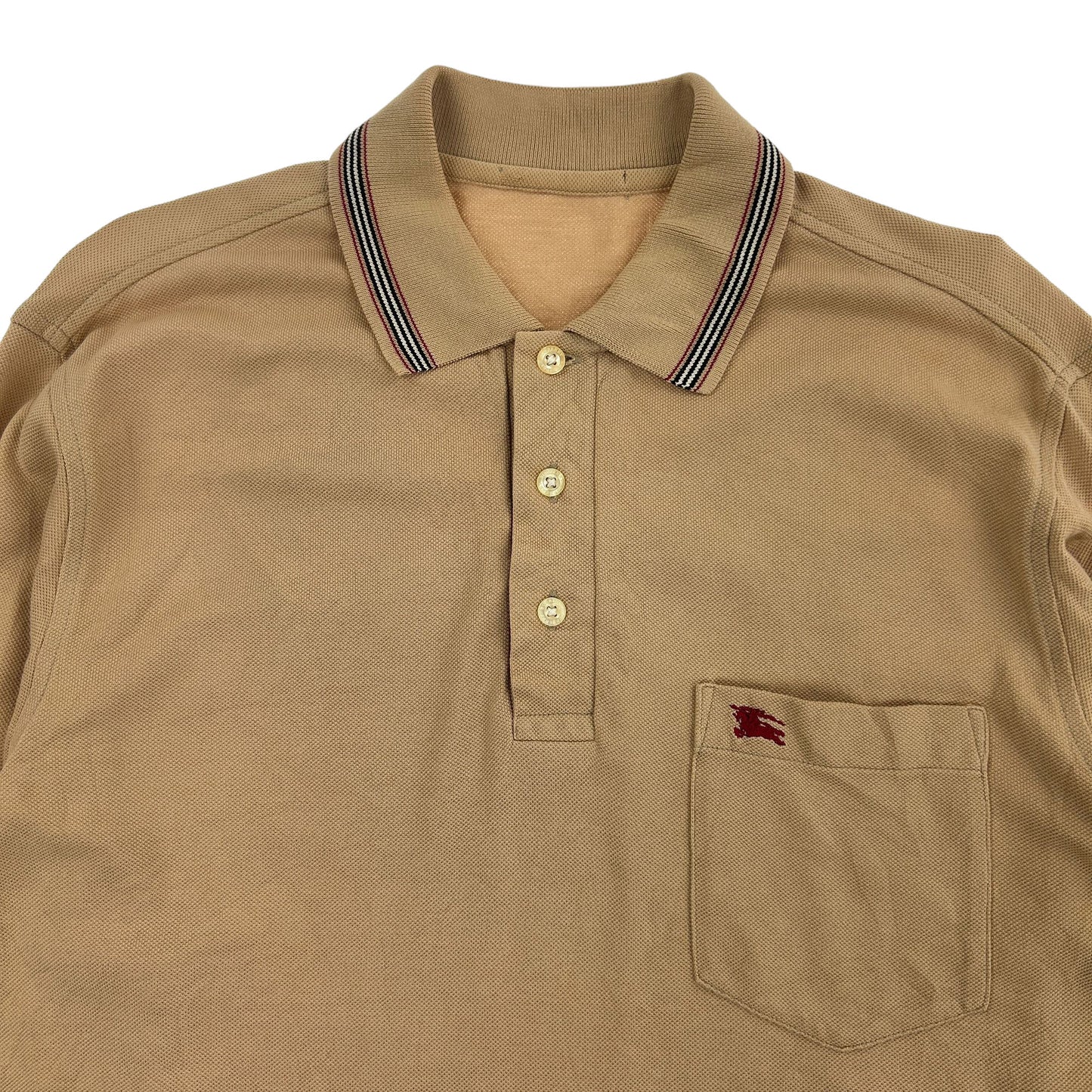 Vintage Burberry Long Sleeve Polo Shirt Size M