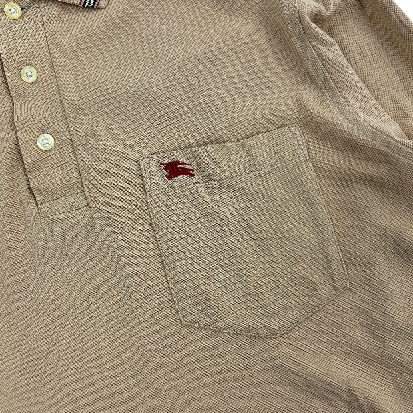 Vintage Burberry Long Sleeve Polo Shirt Size M