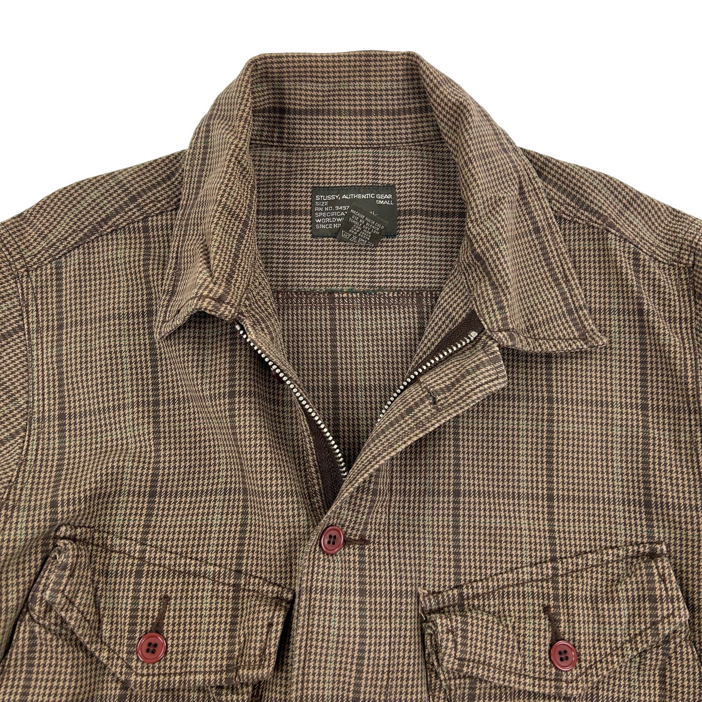 Vintage Stussy Check Pattern Jacket Size L