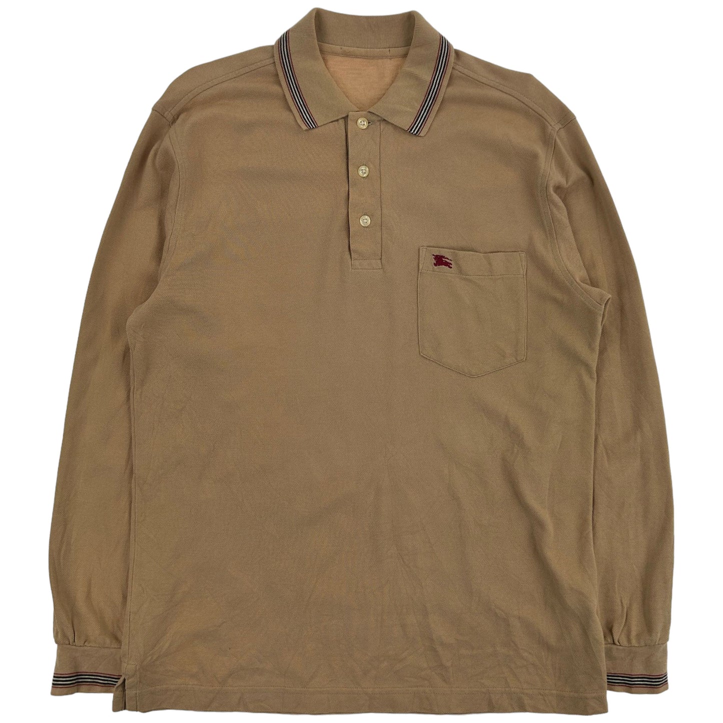 Vintage Burberry Long Sleeve Polo Shirt Size M