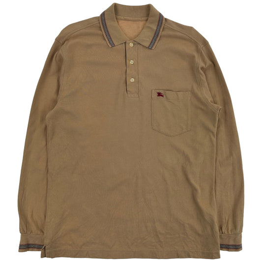 Vintage Burberry Long Sleeve Polo Shirt Size M