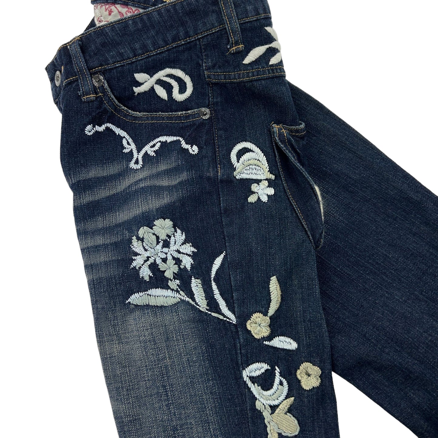 Vintage Embroidered Floral Trousers Size W29