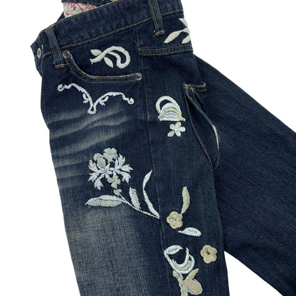 Vintage Embroidered Floral Trousers Size W29