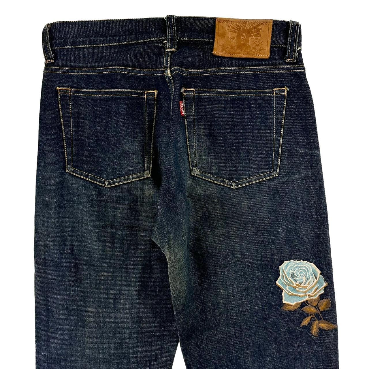 Vintage Ozone Community Hysteric Glamour flower denim jeans 