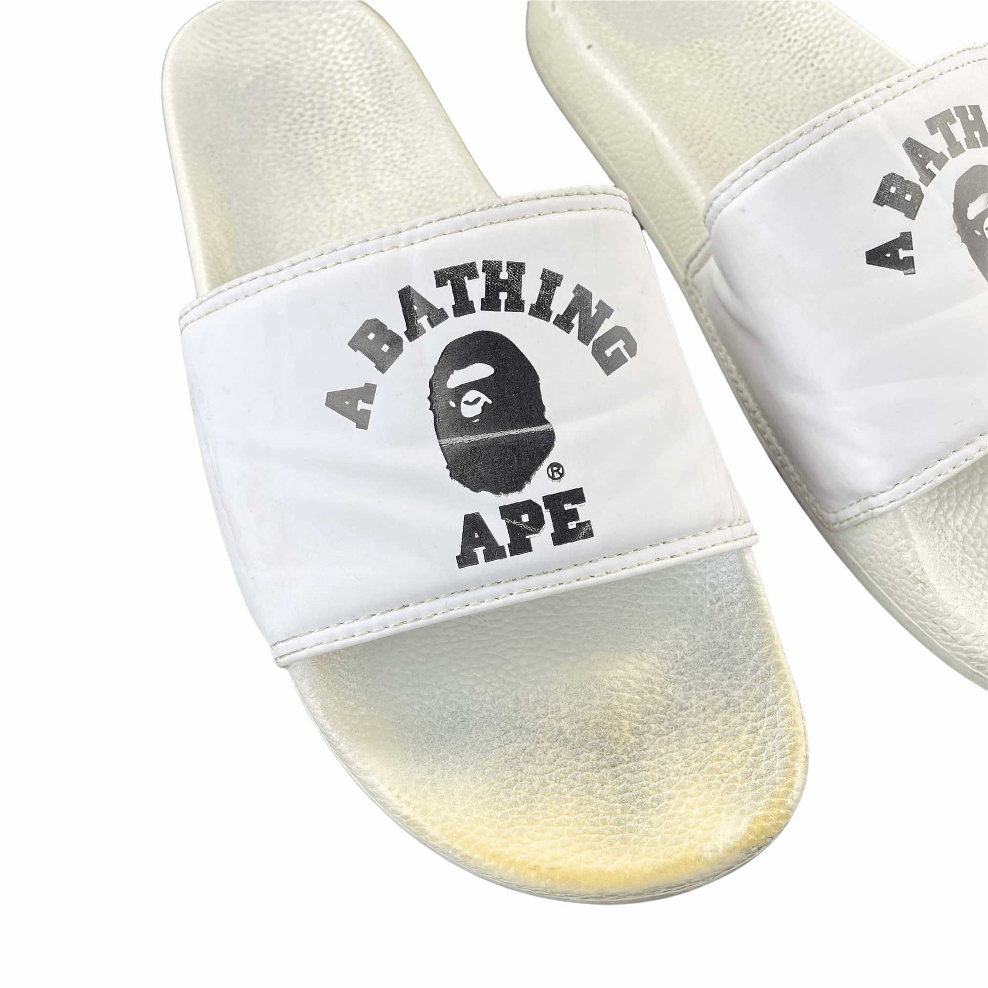 Bape college logo slides size UK 9 - second wave vintage store