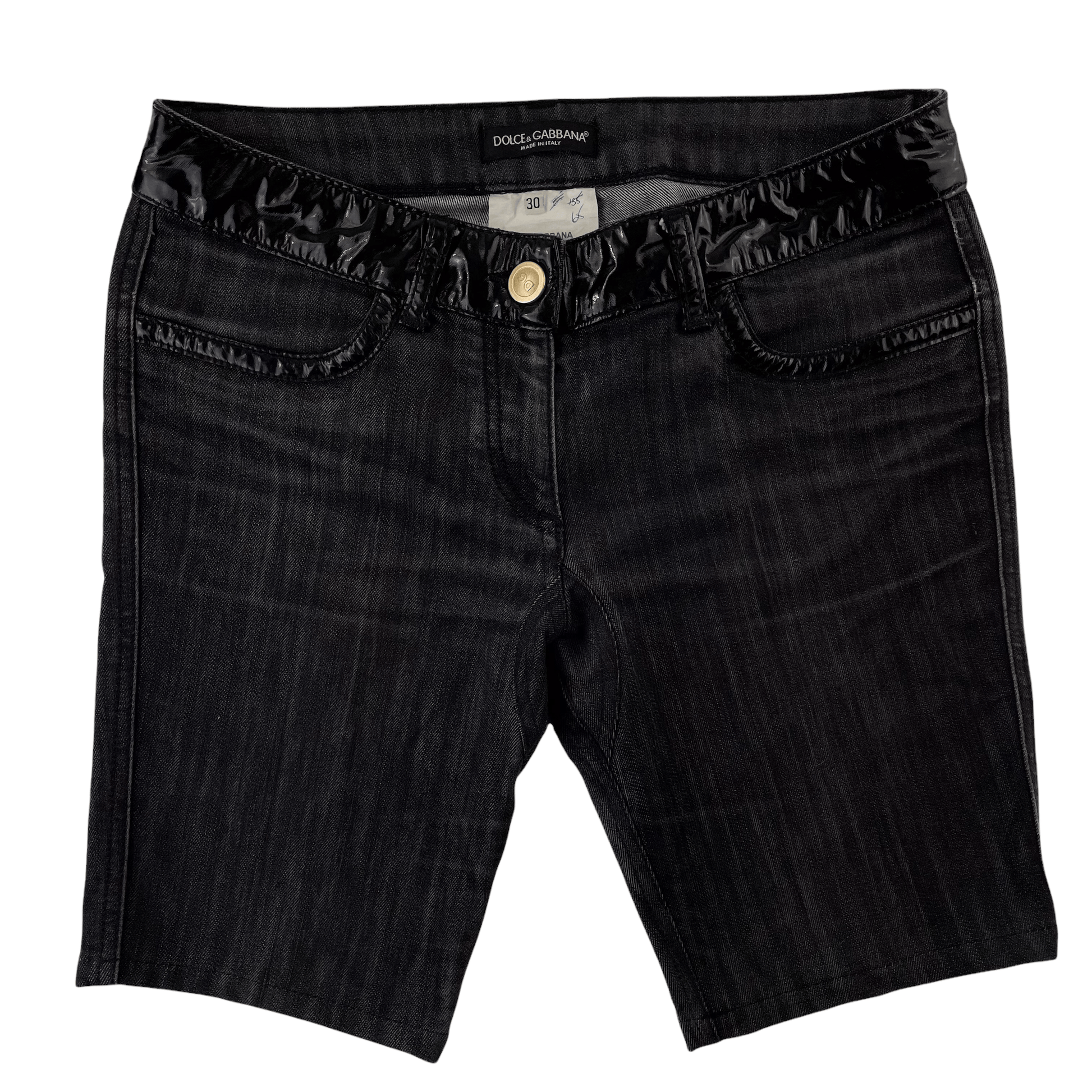 Dolce and Gabbana leather panel shorts W30 - second wave vintage store